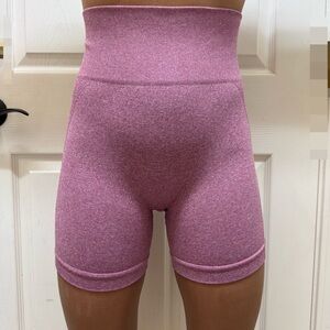 High-Waisted Pink Women's Athletic Scrunch Butt Gym Shorts